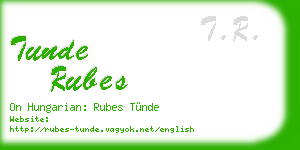 tunde rubes business card